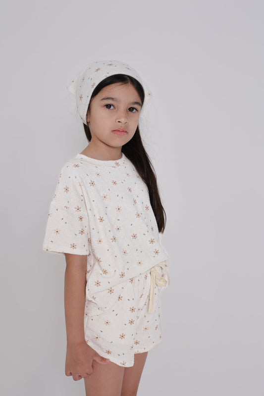 Maxims Star Flower Terry Towelling Co Ord & Head Scarf