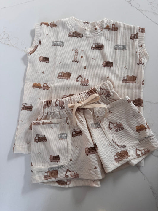 Maxims Construction Trucks Ribbed Set