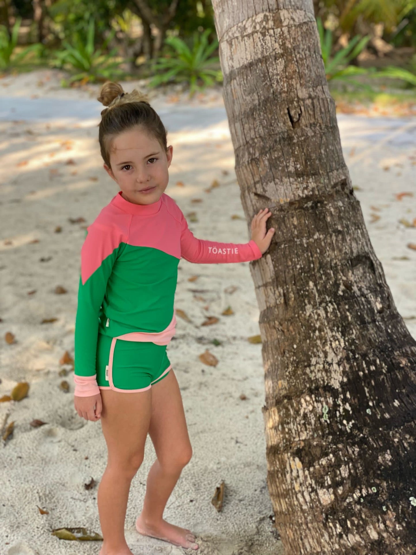 Töastie Unisex Swim Top in Matcha Green