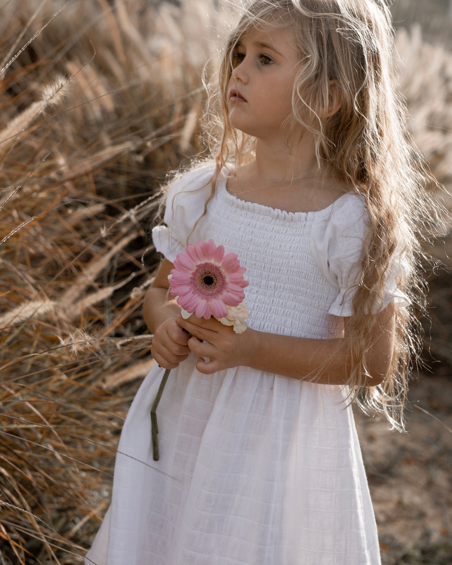 Mikrí Theá Organic Cotton Flora Smock Dress