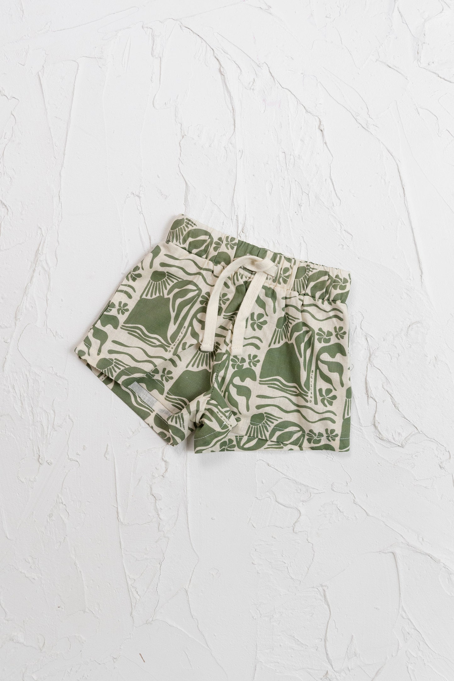 Cinnamon Baby Big Island Linen Shorts - Olive