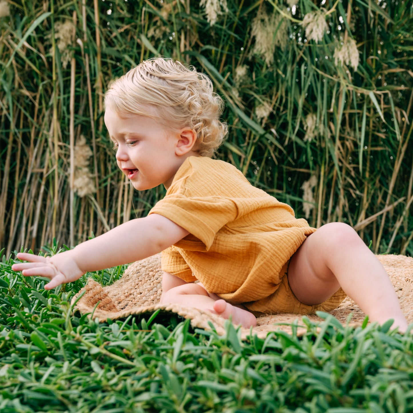 Riley Bubble Hem Organic Cotton Unisex Romper