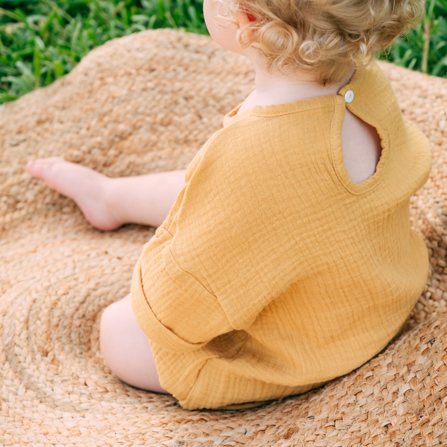 Riley Bubble Hem Organic Cotton Unisex Romper