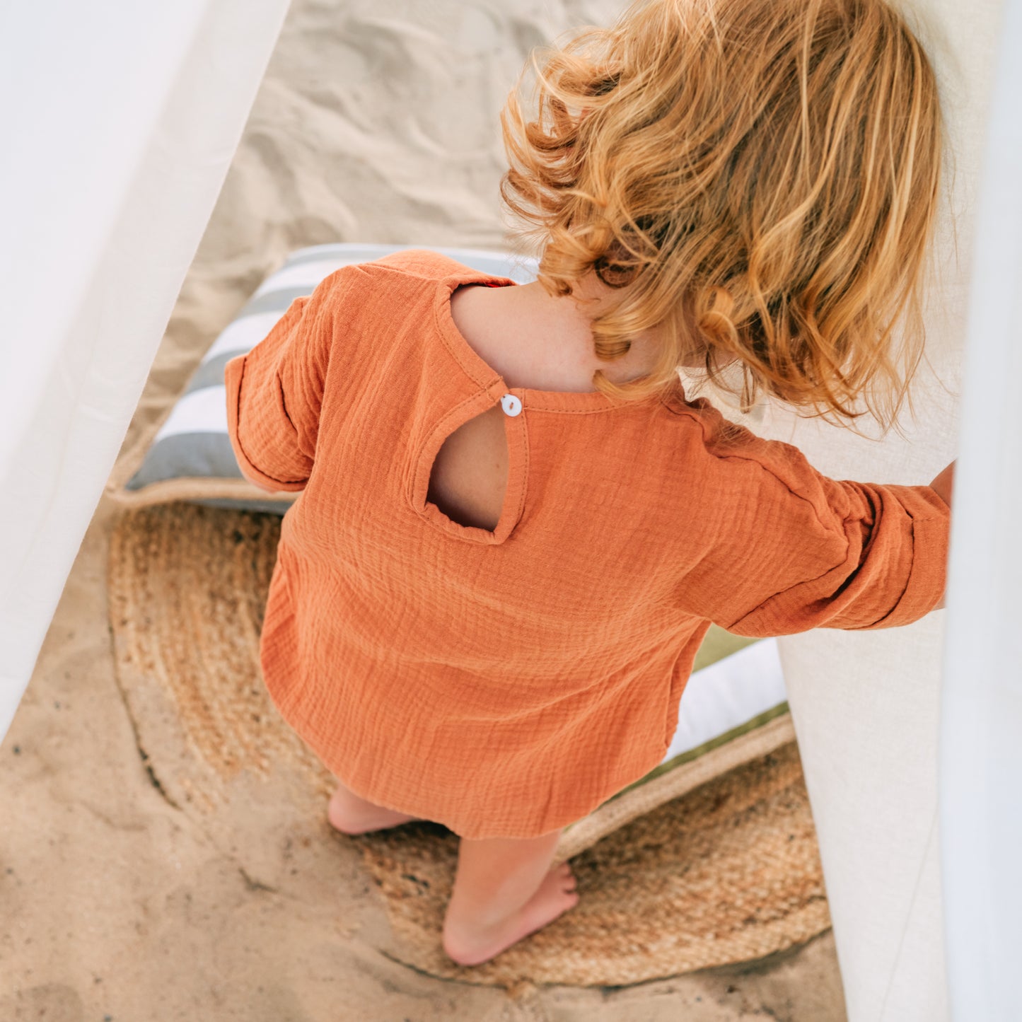 Riley Bubble Hem Organic Cotton Unisex Romper