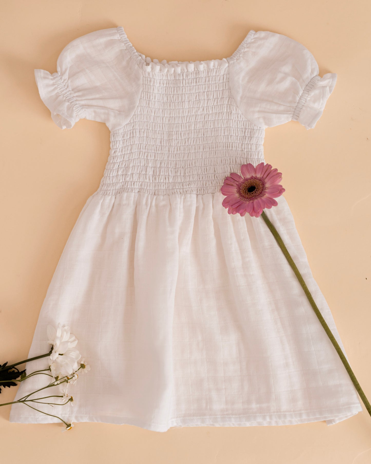 Mikrí Theá Organic Cotton Flora Smock Dress