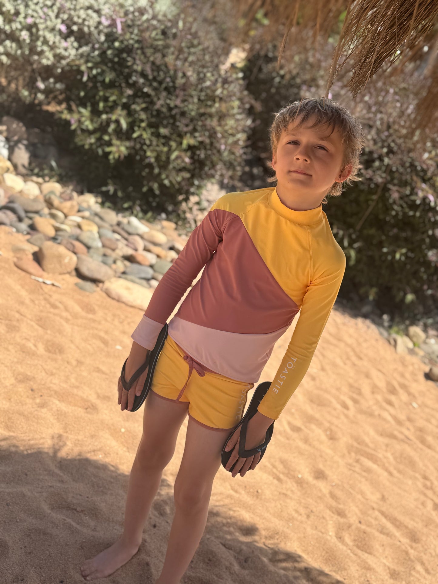 Töastie Unisex Swim Top in Lemon Putty