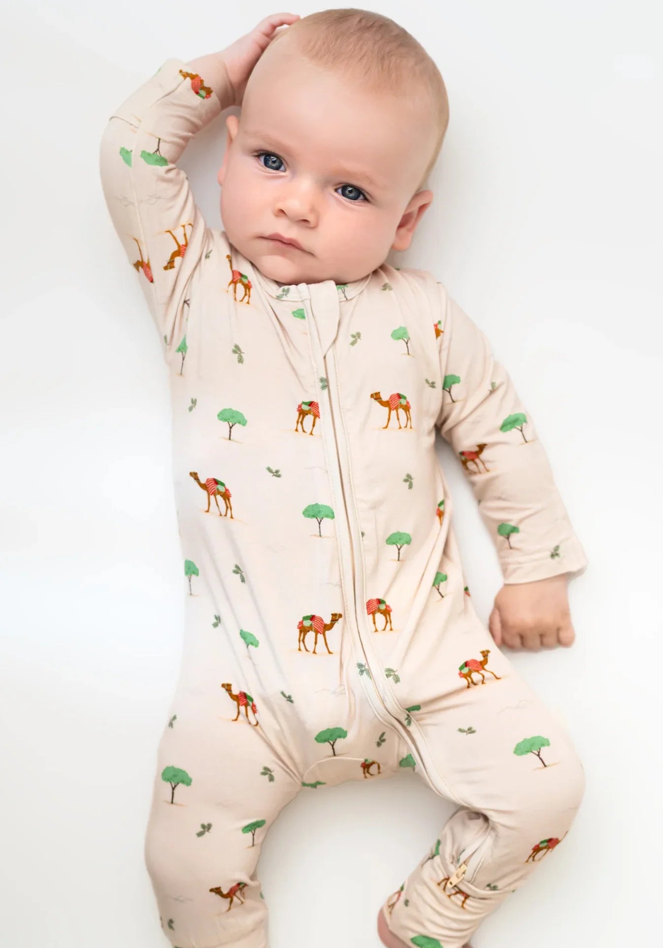 Hushabye Zippered Sleepsuit in Camel