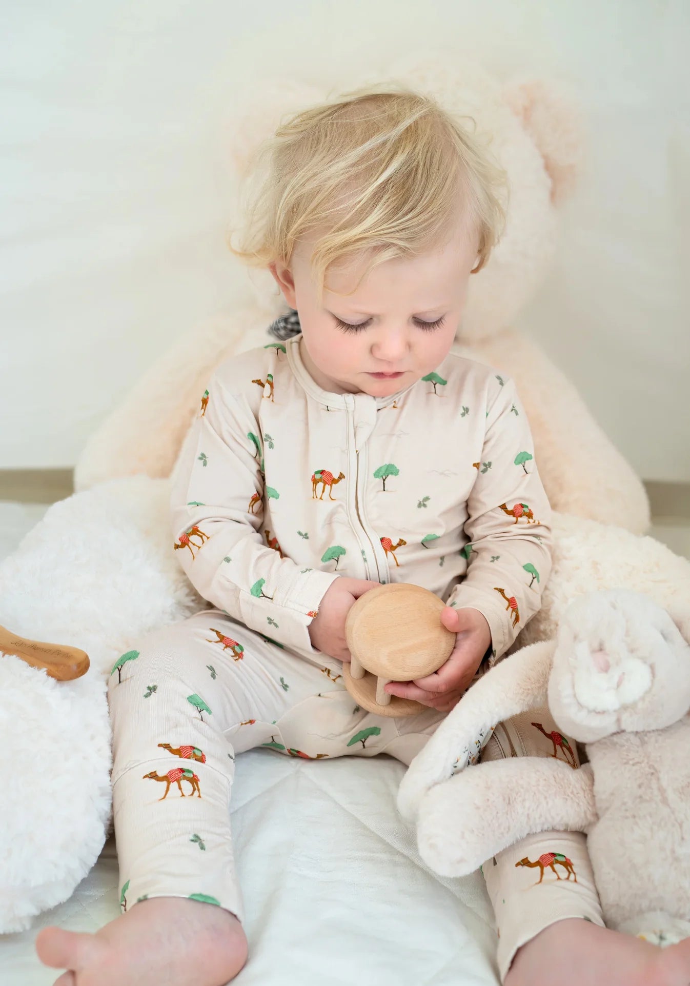 Hushabye Zippered Sleepsuit in Camel