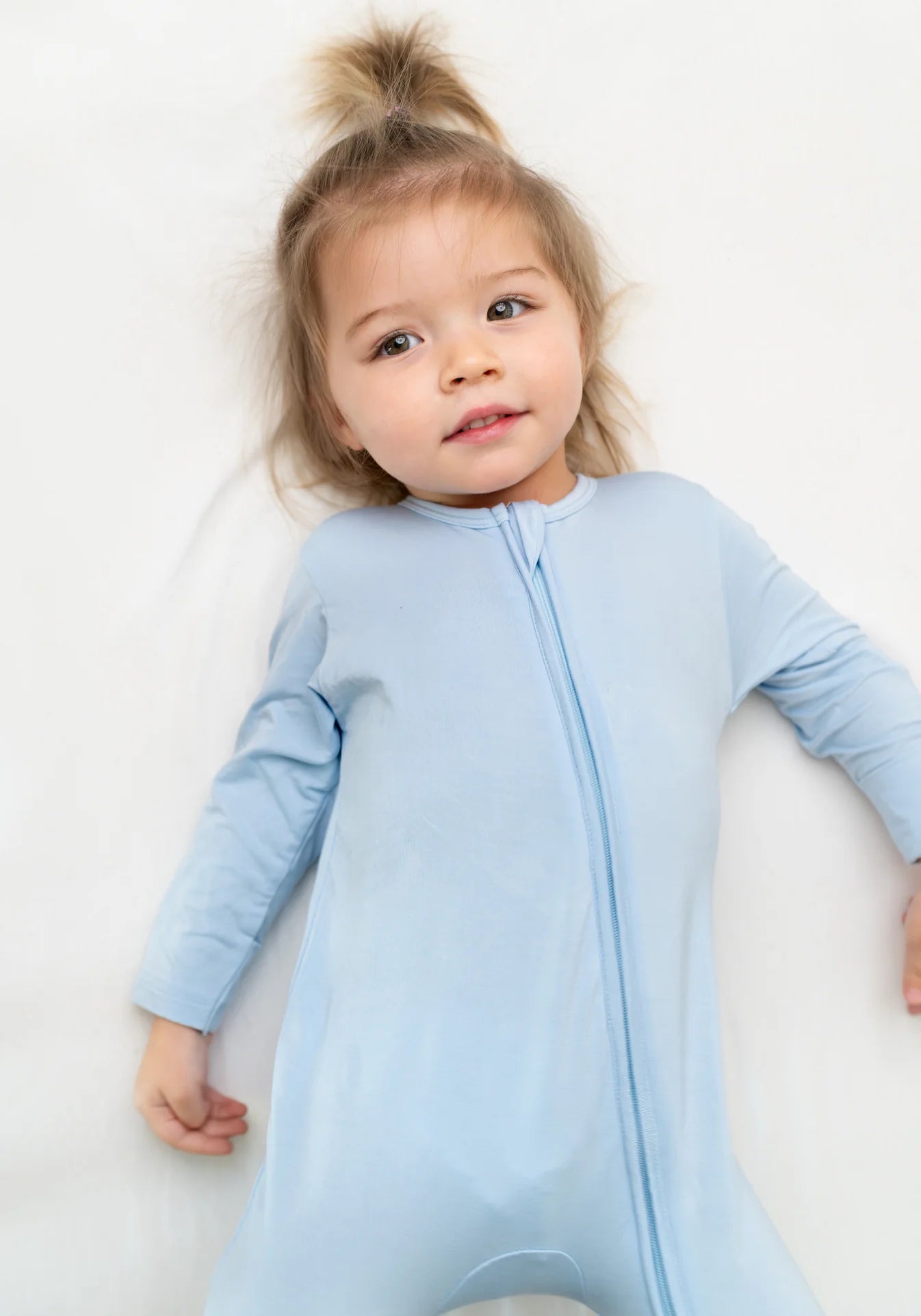 Hushabye Zippered Sleepsuit in Baby Blue