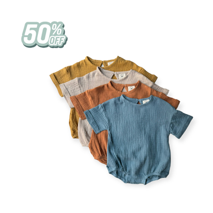 Riley Bubble Hem Organic Cotton Unisex Romper