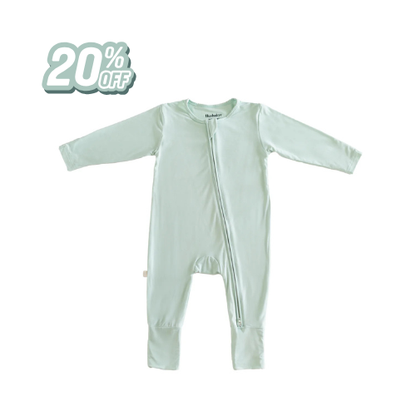 Hushabye Zippered Sleepsuit in Light Sage