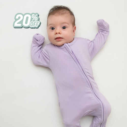 Hushabye Zippered Sleepsuit in Lilac