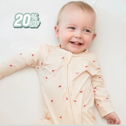 Hushabye Zippered Sleepsuit in Flamingo