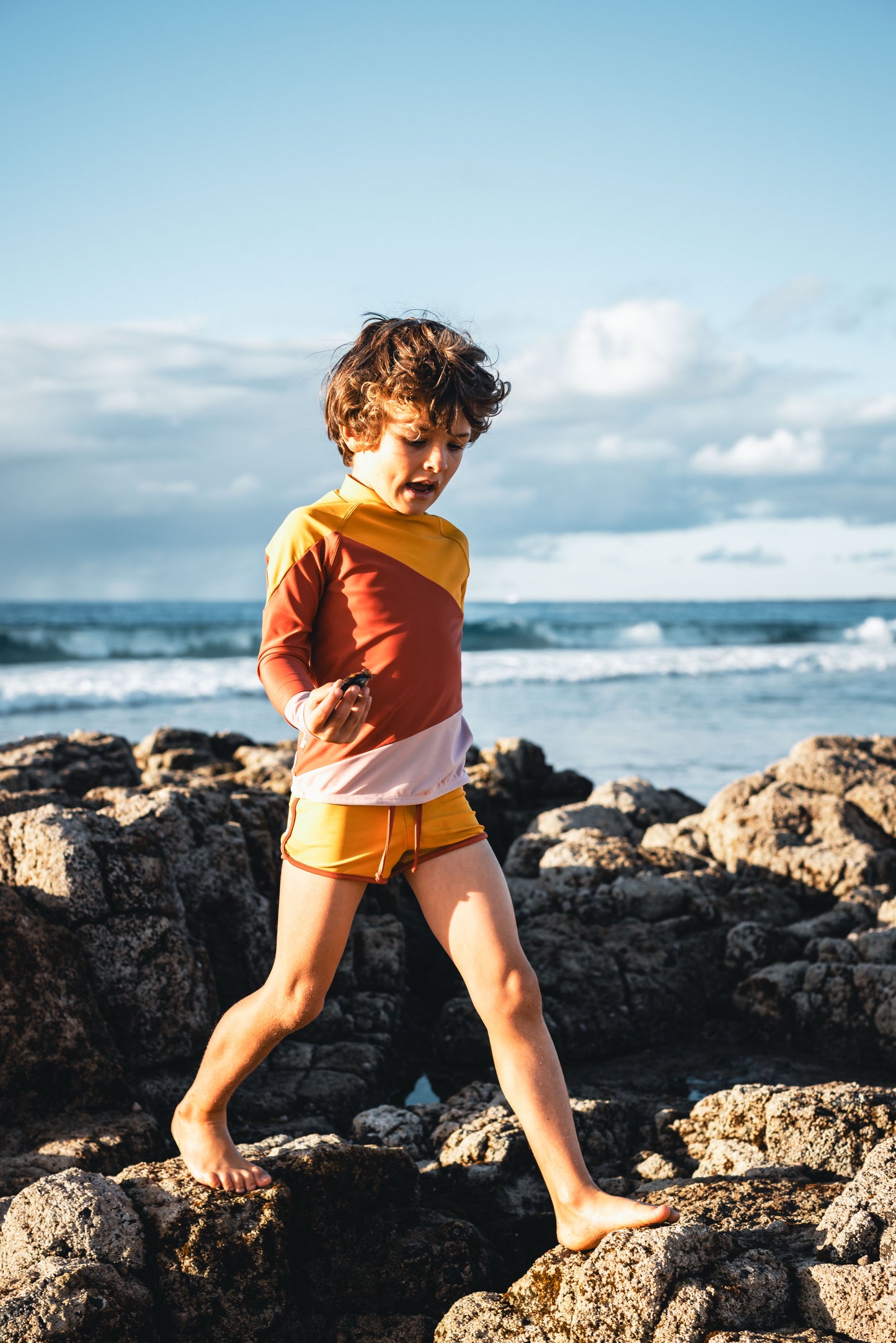 Töastie Unisex Swim Top in Lemon Putty