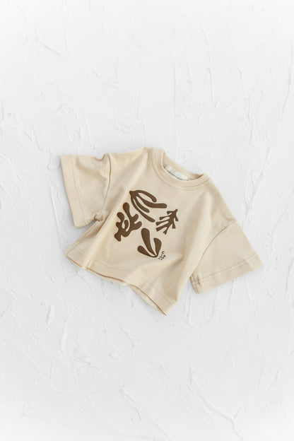 Cinnamon Baby Coral Tee - Cream