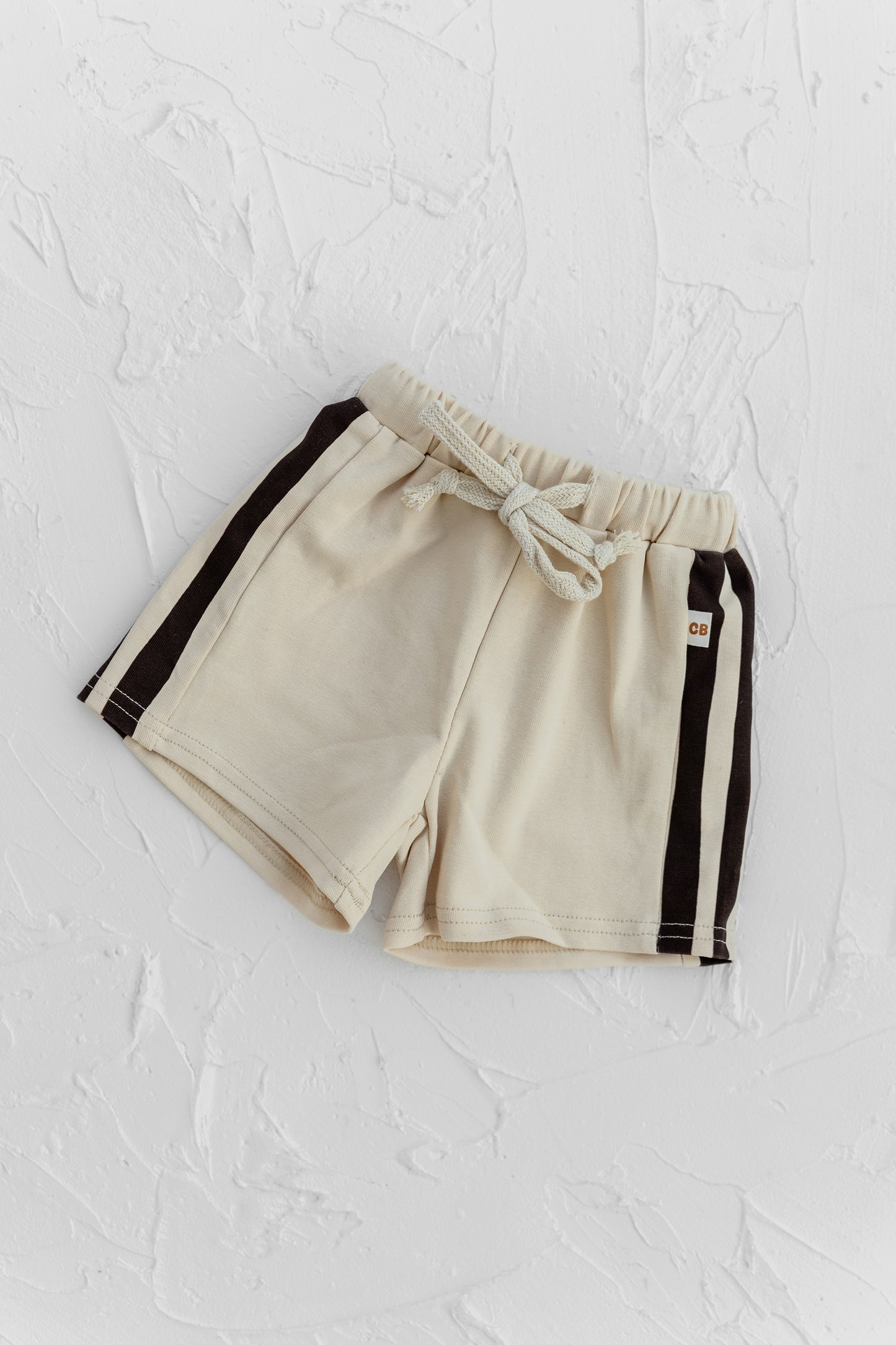 Cinnamon Baby Striped Panel Shorts - Cream