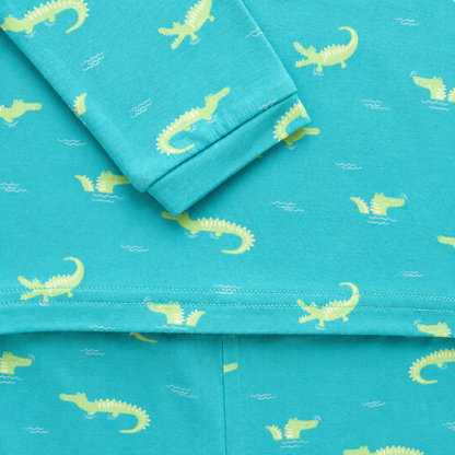Hushabye Bamboo Pajamas in Crocodile