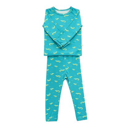 Hushabye Bamboo Pajamas in Crocodile