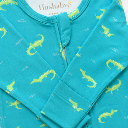 Hushabye Bamboo Sleepsuit in Crocodiles