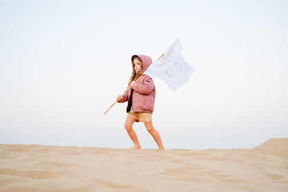 RENT | Töastie Eco Reversible Puffer | Damask Pink & Black Cherry