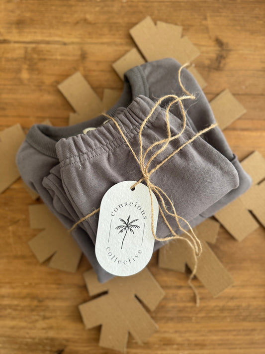 RENT | French Terry Sweatshirt & Pants Set in Grey