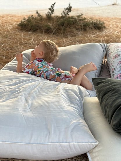 Never Far Home GiGi Large Linen Floor Bed in Linen