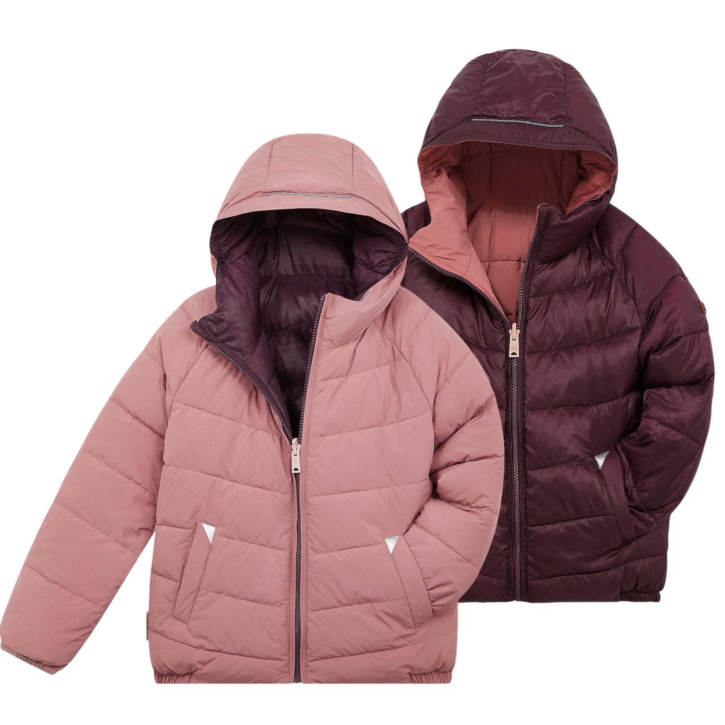 RENT | Töastie Eco Reversible Puffer | Damask Pink & Black Cherry