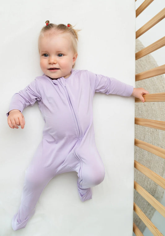 Hushabye Zippered Sleepsuit in Lilac